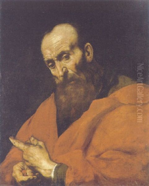 A Male Saint Oil Painting by Francesco Fracanzano