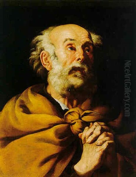 Head Of Saint Peter Oil Painting by Francesco Fracanzano