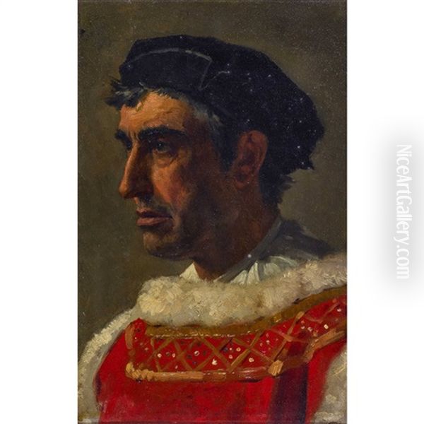 Studio Per Il Cristoforo Colombo Oil Painting by Cesare Fracassini