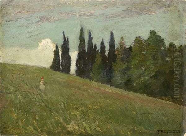 Paesaggio Collinare Oil Painting by Pietro Fragiacomo