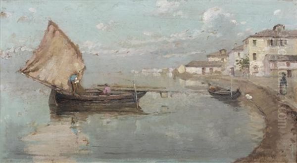 Vue De Venise Oil Painting by Pietro Fragiacomo