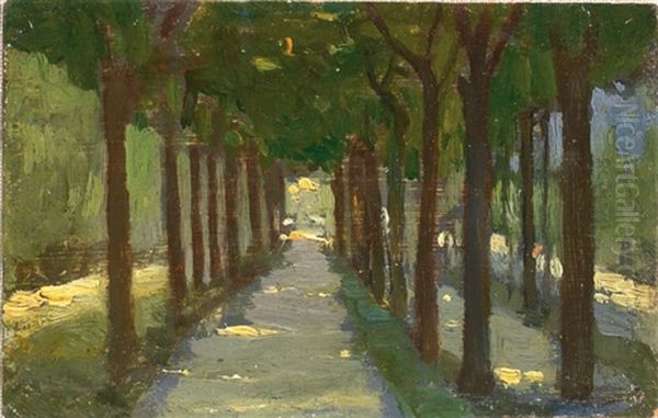 Viale Alberato Oil Painting by Pietro Fragiacomo