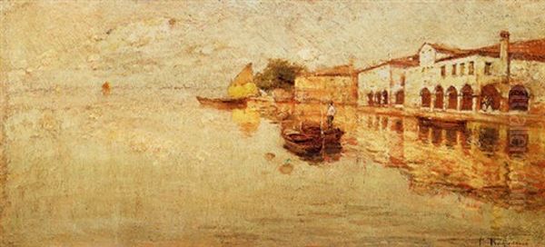 Venezia Oil Painting by Pietro Fragiacomo