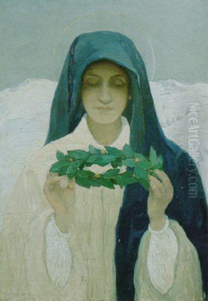 Madonna Della Neve Oil Painting by Pietro Fragiacomo