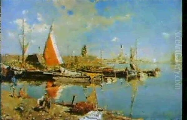 Venezia Oil Painting by Pietro Fragiacomo