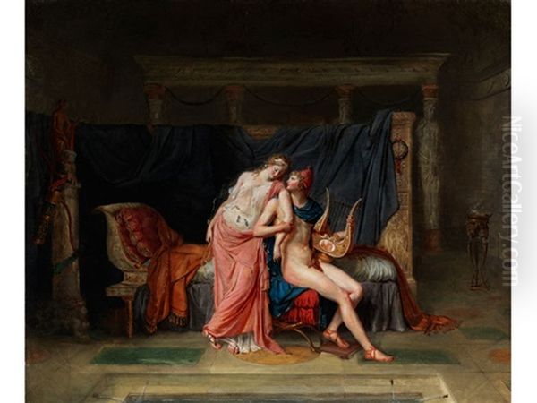 Paris Und Helena Oil Painting by Alexandre-Evariste Fragonard