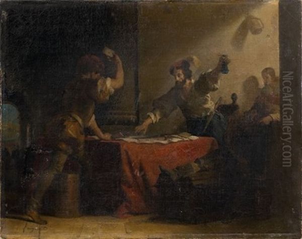 Les Joueurs Oil Painting by Alexandre-Evariste Fragonard