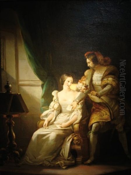 Le Billet Doux Oil Painting by Alexandre-Evariste Fragonard