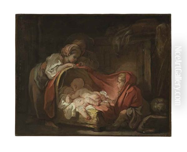 Les Jumeaux (the Twins) Oil Painting by Jean-Honore Fragonard