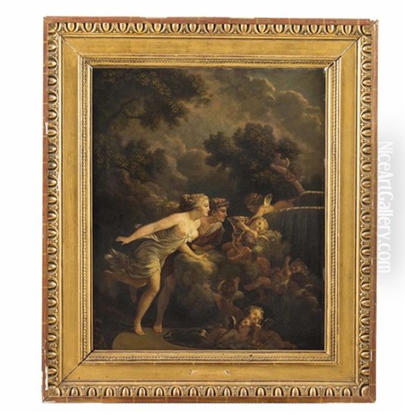 Der Liebesquell Und Liebestrank Oil Painting by Jean-Honore Fragonard