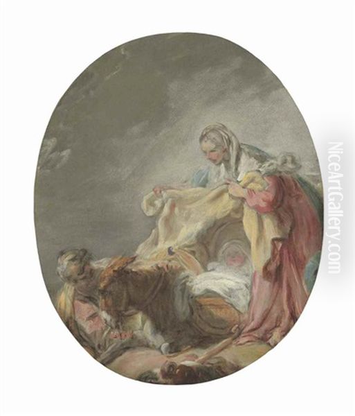 The Rest On The Flight Into Egypt Oil Painting by Jean-Honore Fragonard