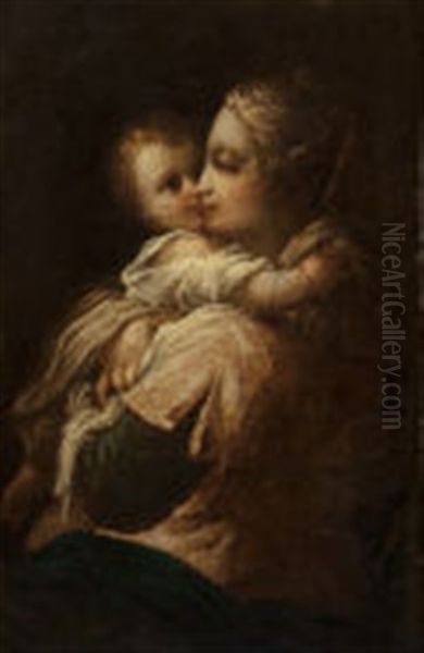 Mother And Child Oil Painting by Jean-Honore Fragonard