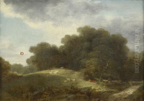 Bergere Et Moutons Dans Un Paysage Oil Painting by Jean-Honore Fragonard