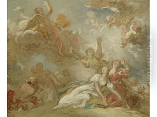 Psyche Being Abandoned By Cupid Oil Painting by Jean-Honore Fragonard