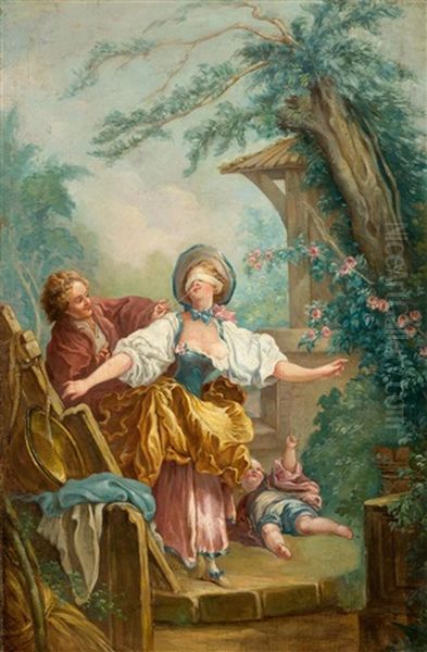 Das Blindekuhspiel Oil Painting by Jean-Honore Fragonard