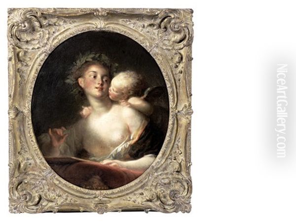 Sappho Inspired By Cupid Oil Painting by Jean-Honore Fragonard