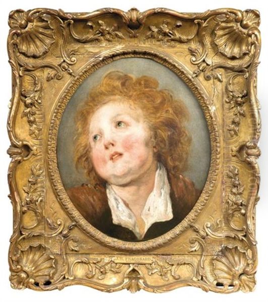 Portrait D'un Jeune Garcon Blond Oil Painting by Jean-Honore Fragonard