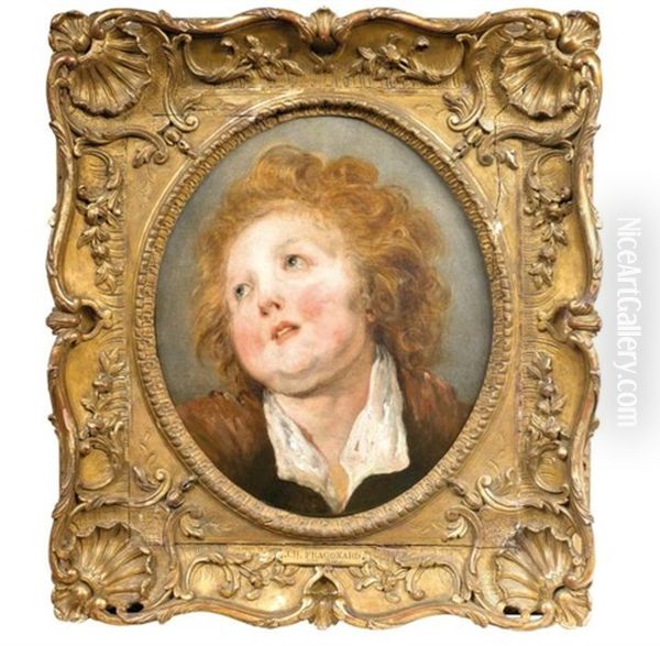 Portrait D'un Jeune Garcon Blond Oil Painting by Jean-Honore Fragonard