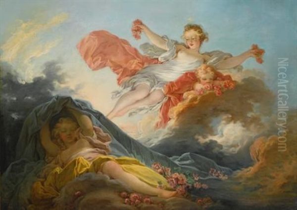 The Goddess Aurora Triumphing Over Night Oil Painting by Jean-Honore Fragonard