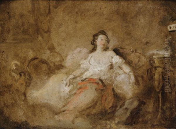 Jeune Femme En Deshabille Dans Un Interieur Oil Painting by Jean-Honore Fragonard