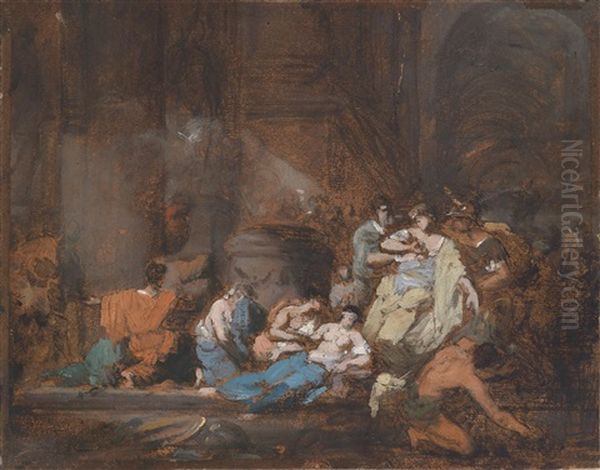 Coresus Und Callirhoe (nach Pausanias) Oil Painting by Jean-Honore Fragonard