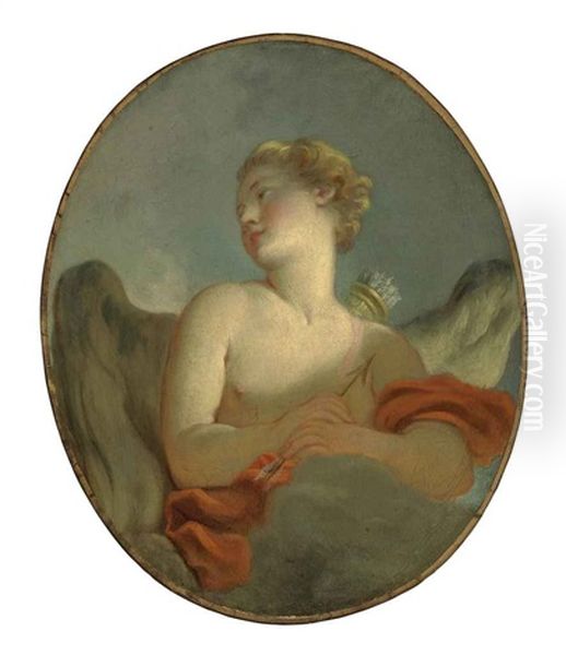 L'amour (a Portrait Of Marie-catherine Rombocoli-riggieri Colombe As Cupid?) Oil Painting by Jean-Honore Fragonard