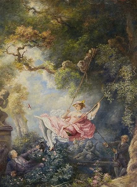 Die Schaukel Oil Painting by Jean-Honore Fragonard