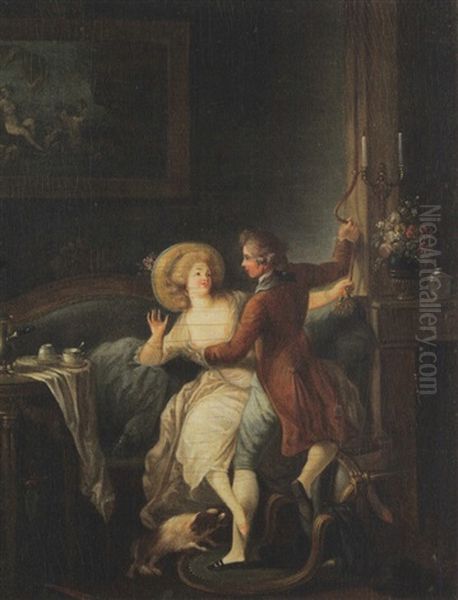 Les Amoureux Dans Le Boudoir Oil Painting by Jean-Honore Fragonard