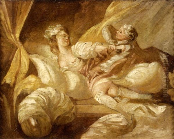 La Jeune Femme Surprise Oil Painting by Jean-Honore Fragonard