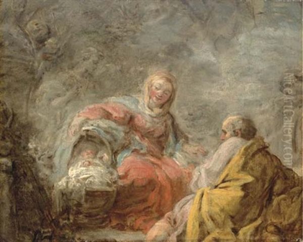 The Rest On The Flight Into Egypt Oil Painting by Jean-Honore Fragonard