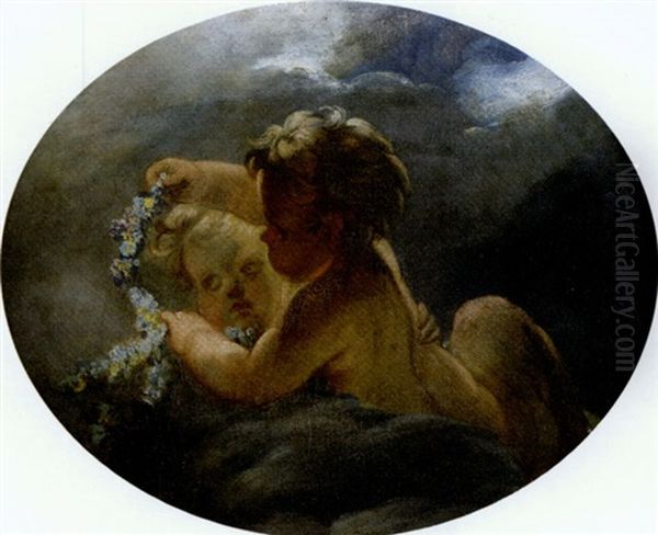 Two Putti by Jean-Honore Fragonard