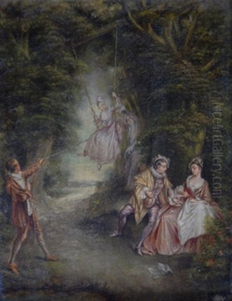 Scenes Galantes Au Parc Oil Painting by Jean-Honore Fragonard