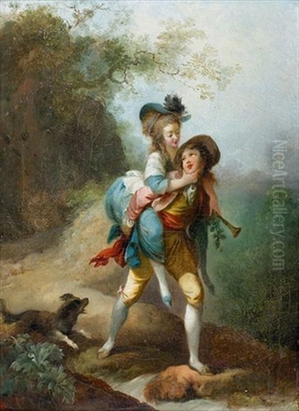 Das Reiterspiel Oil Painting by Jean-Honore Fragonard