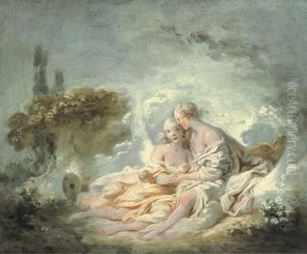 Jupiter And Callisto Oil Painting by Jean-Honore Fragonard