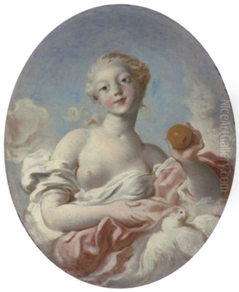 Portrait De Mademoiselle Colombe (?) En Venus Oil Painting by Jean-Honore Fragonard