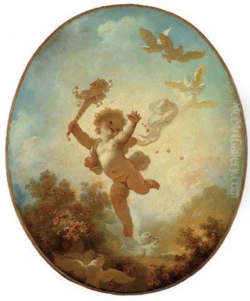 L'amour Folie Oil Painting by Jean-Honore Fragonard