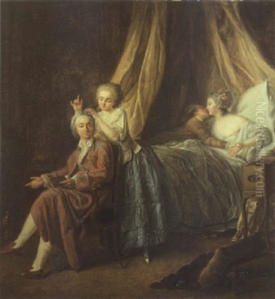 Scene De Boudoir Oil Painting by Jean-Honore Fragonard