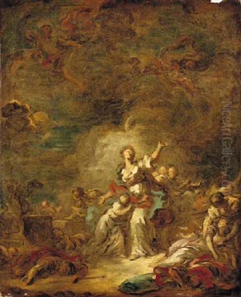 The Destruction Of The Children Of Niobe Oil Painting by Jean-Honore Fragonard