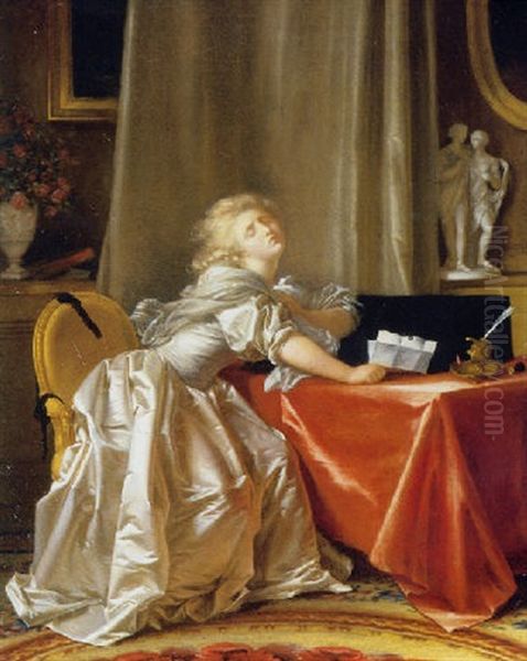 La Mauvaise Nouvelle Oil Painting by Jean-Honore Fragonard