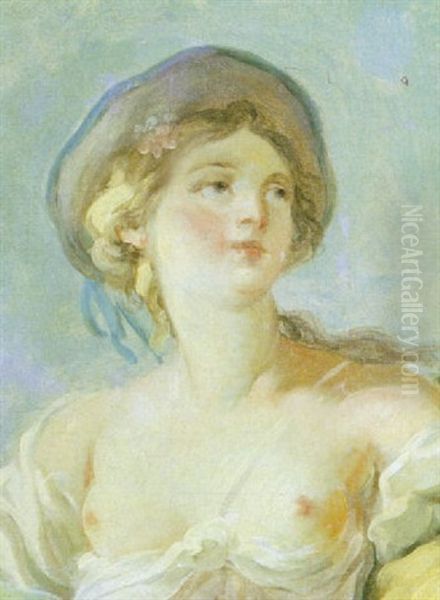 La Jeune Fille En Buste Oil Painting by Jean-Honore Fragonard