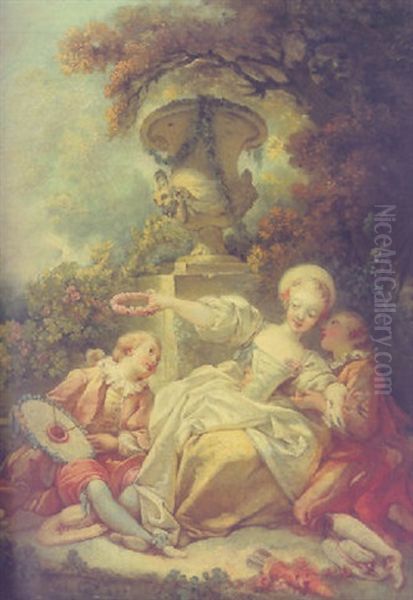 La Coquette Fixee Oil Painting by Jean-Honore Fragonard