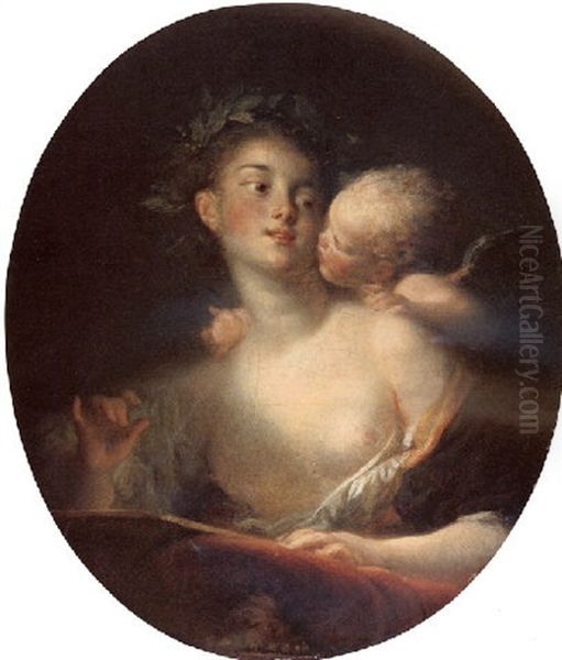 Soppho Inspired By Cupid Oil Painting by Jean-Honore Fragonard