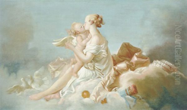 Venus Binding Cupid's Wings Oil Painting by Jean-Honore Fragonard