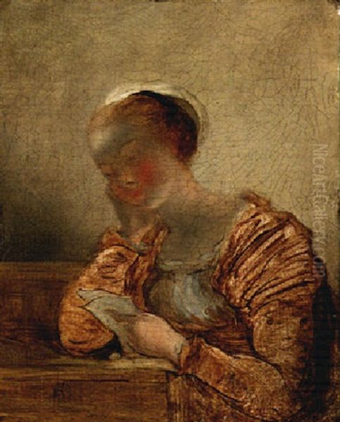 A Young Lady Reading Oil Painting by Jean-Honore Fragonard