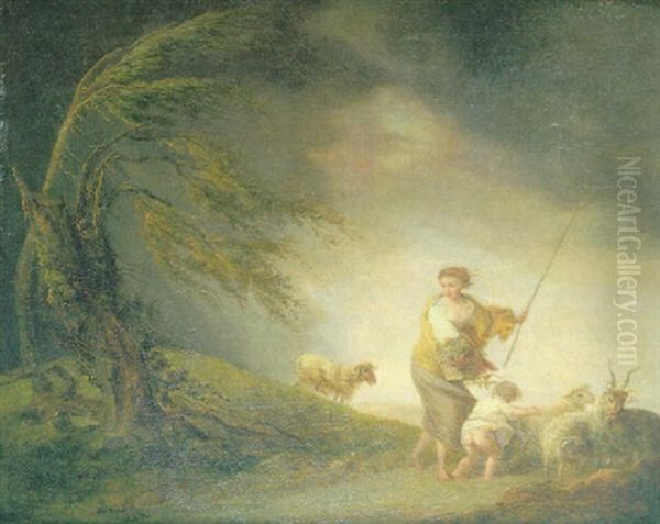 La Tormenta Oil Painting by Jean-Honore Fragonard