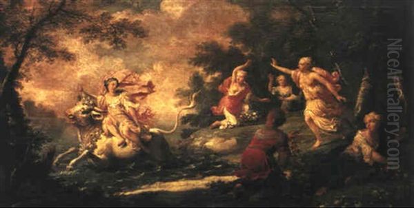 Europa Och Tjuren by Jean-Honore Fragonard