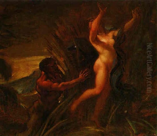 Pan Und Syrinx Oil Painting by Jean-Honore Fragonard