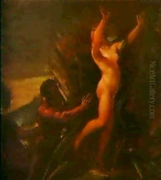 Pan Und Syrinx Oil Painting by Jean-Honore Fragonard