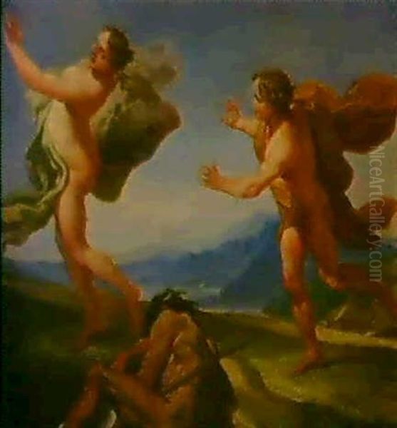 Apollo Und Daphne Oil Painting by Jean-Honore Fragonard