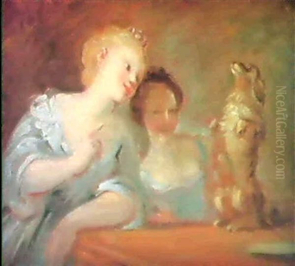 The Performance Oil Painting by Jean-Honore Fragonard